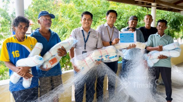 Pt timah bantu jaring ikan nelayan Sawang Kundur Barat Karimun