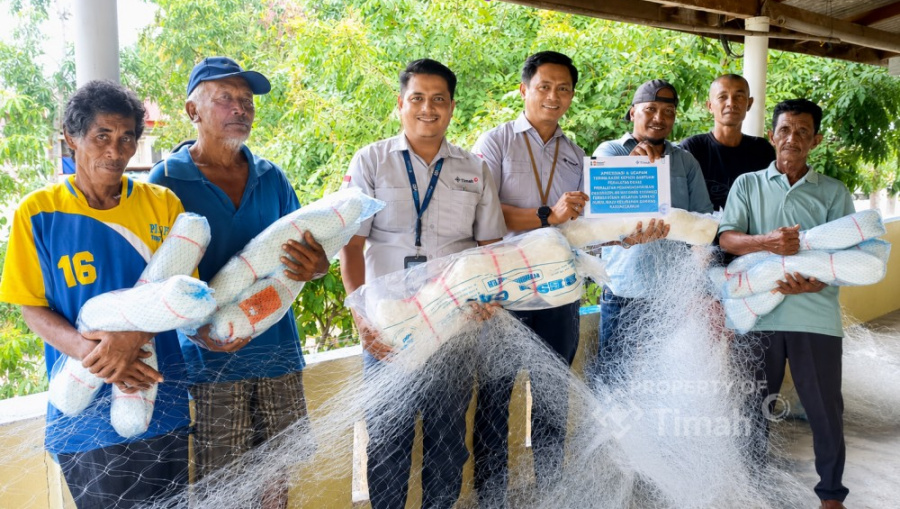 Pt timah bantu jaring ikan nelayan Sawang Kundur Barat Karimun