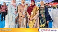 Ny. Nia Jon Firman Pandu Hadiri HUT ke-46 DEKRANAS di Makassar. (Foto Kominfo Kab)