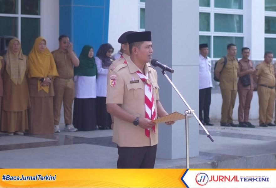 Bupati Solok Lepas Kontingen Jambore Nasional XII Kwarcab 0302. (Foto: Kominfo Kab Solok)