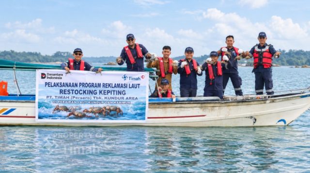 PT Timah Tbk melepasliarkan (restocking) sebanyak 1.000 bibit kepiting bakau di perairan laut Kundur, Kabupaten Karimun, Kepulauan Riau, sebagai bagian dari komitmen menjaga keberlanjutan ekosistem pesisir di wilayah operasionalnya