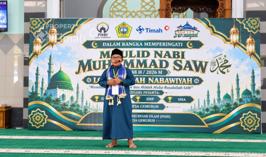 PT Timah Tbk Unit Produksi Kundur mendukung penyelenggaraan lomba keagamaan dalam rangka memeringati Maulid Nabi Muhammad SAW 1448 Hijriah yang digelar di Desa Gemuruh, Kabupaten Karimun, Kepulauan Riau.