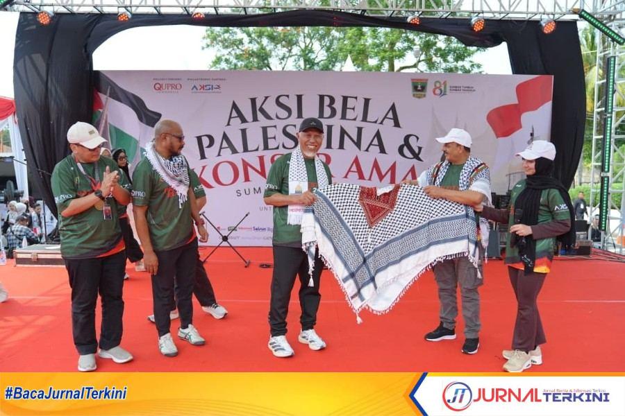 Aksi Bela Palestina yang digelar di halaman Kantor Gubernur Sumbar (Dok. Adpim Sumbar)