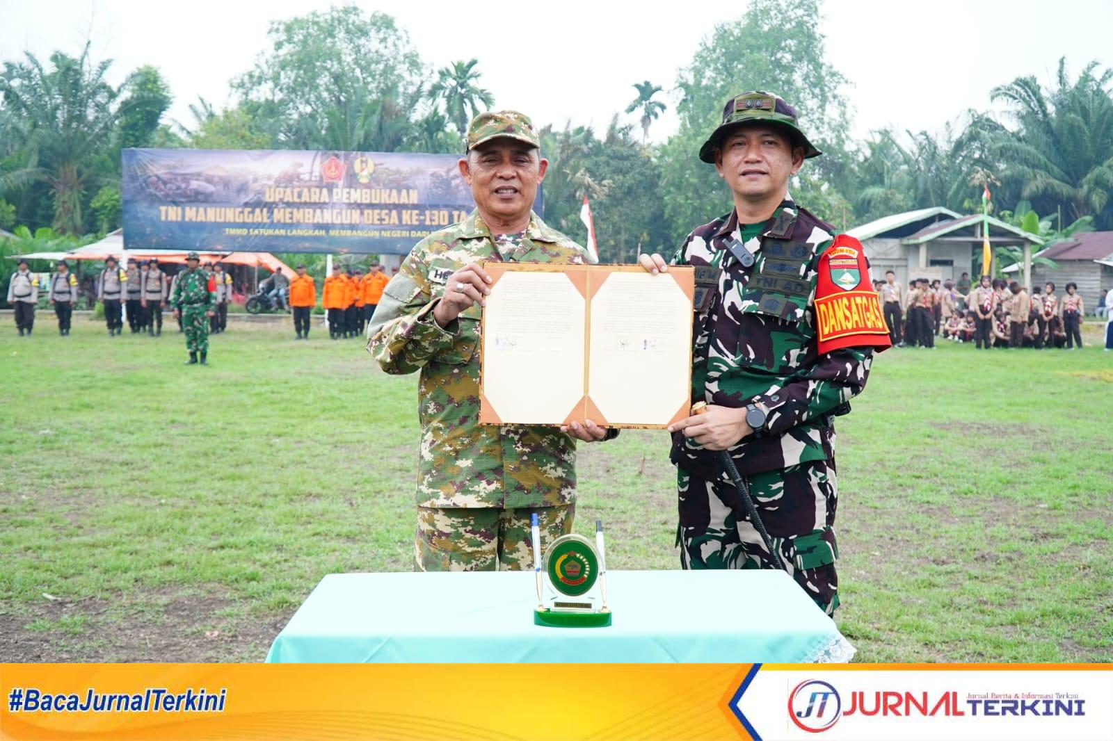 Ket Foto: Bupati Inhil H Herman saat membuka TMMD ke-130 Tahun 2026 Kodim 0314/Inhil