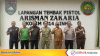 Ket Foto: Bupati Inhil bersama unsur Forkopimda Inhil menghadiri peresmian Lapangan Tembak Pistol Arisman Zakaria