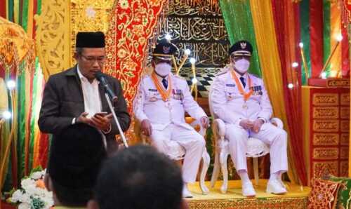 Penyambutan bupati dan wakil bupati dilantik