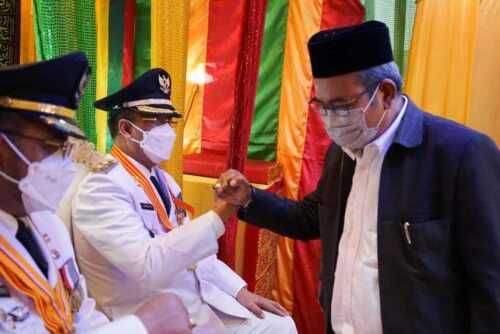 Penyambutan bupati dan wakil bupati dilantik