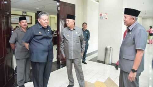 Rapat Paripurna Pidato Penjelasan Umum Bupati tentang Rancangan KUA dan PPAS TA 2024 DPRD Inhil, Senin (7/8/2023).